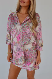 Lilianna Satin Button-Down Top