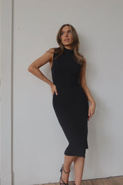 Mia Sleeveless Midi Dress In Black