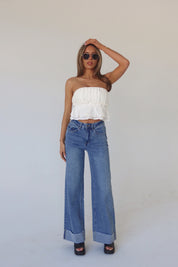 Jasmine Open Back Ruffle Top