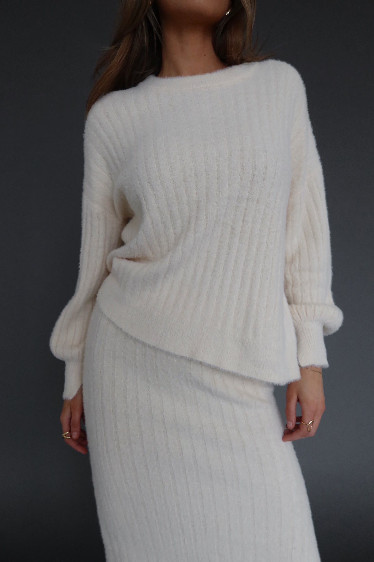 Andie Ribbed Knit Midi Skirt