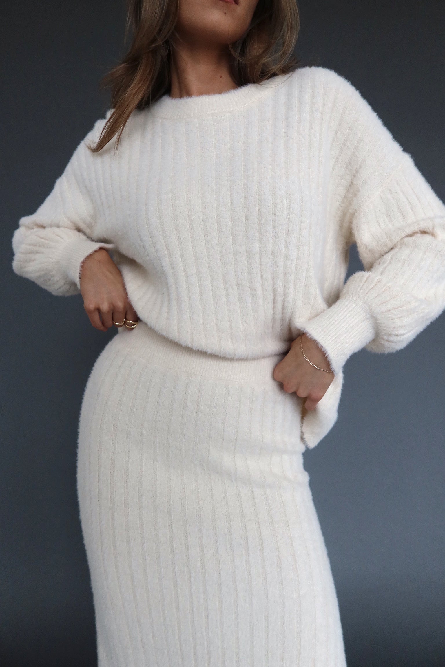 Andie Ribbed Long Sleeve Knit Top