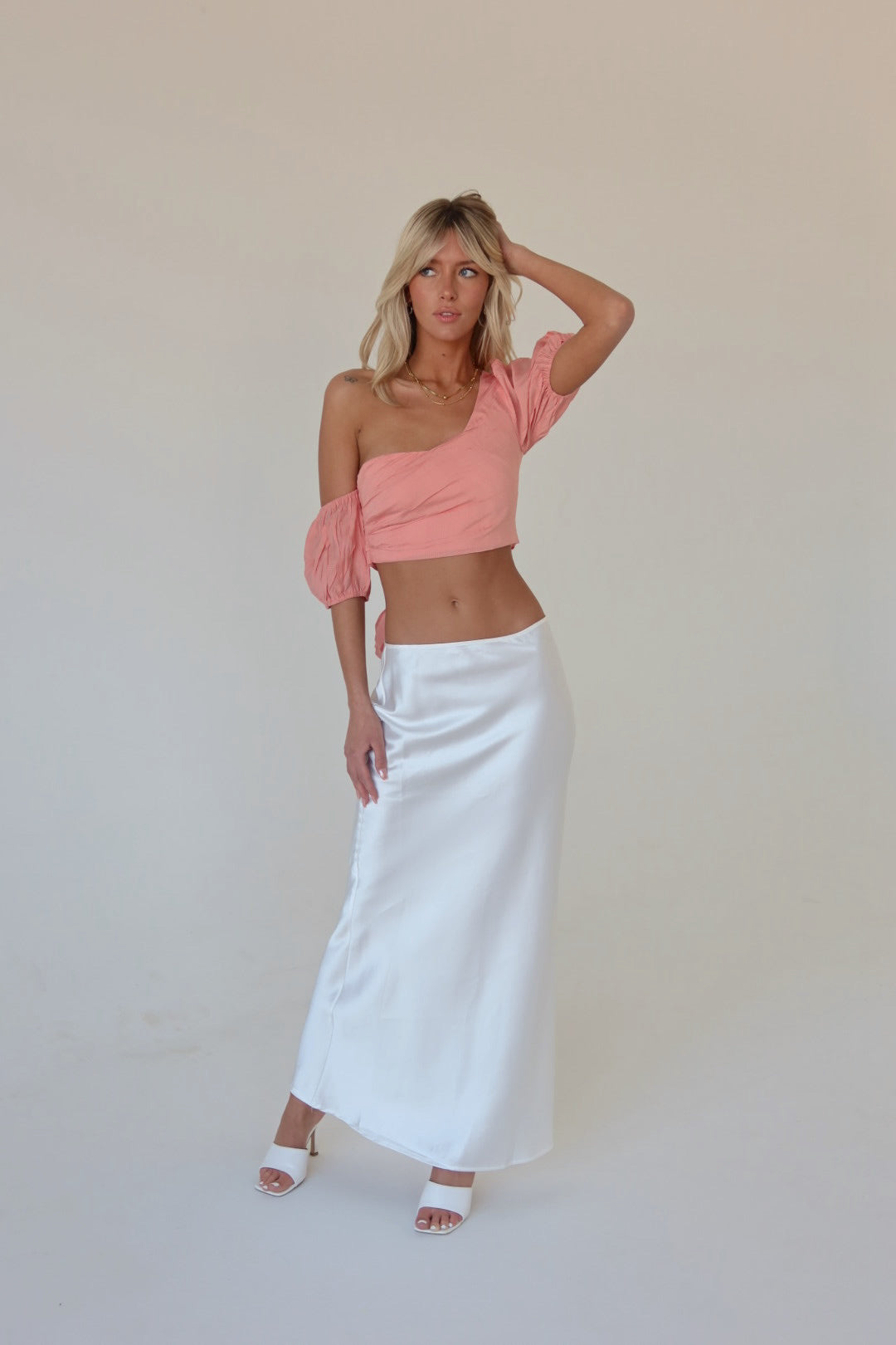 RESTOCKED :Lacey One Drop Shoulder Puff Sleeve Top
