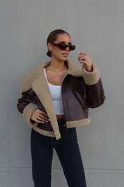 Kenzie Sherpa Pleather Jacket