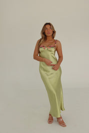 Naomi Floral Hem Silk Maxi Dress