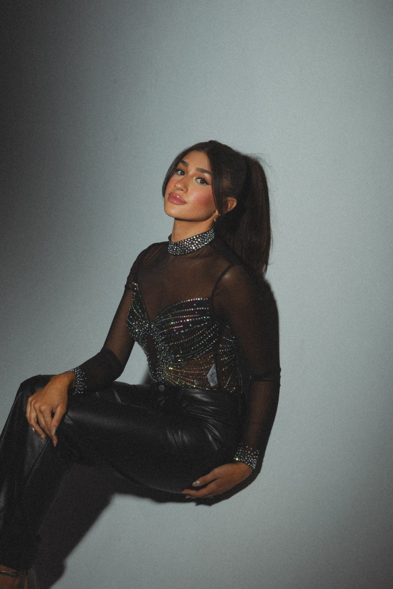 Kourtney Rhinestone Mesh Bodysuit