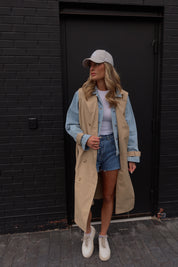 Paige Khaki Combo Trench Coat