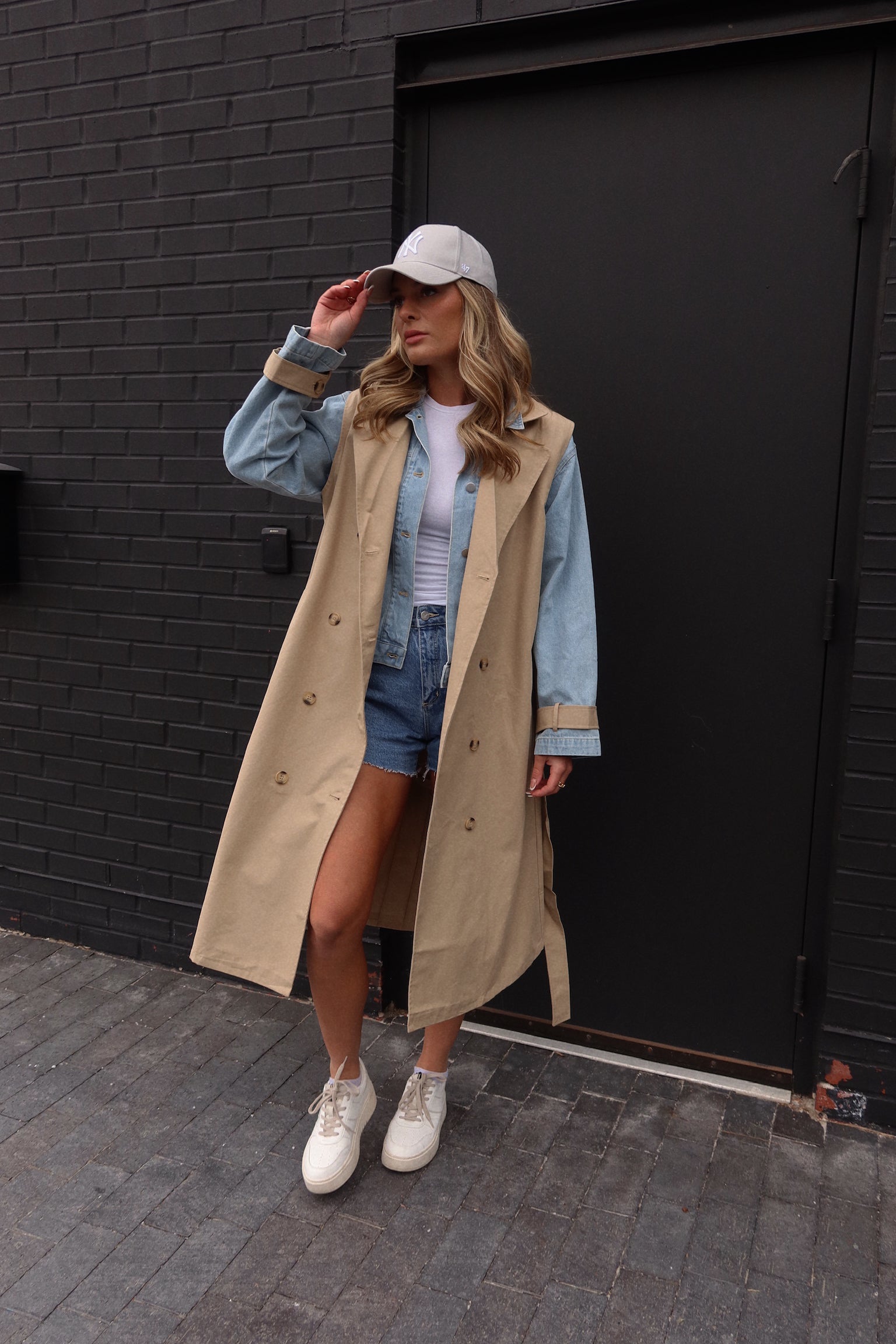 Paige Khaki Combo Trench Coat