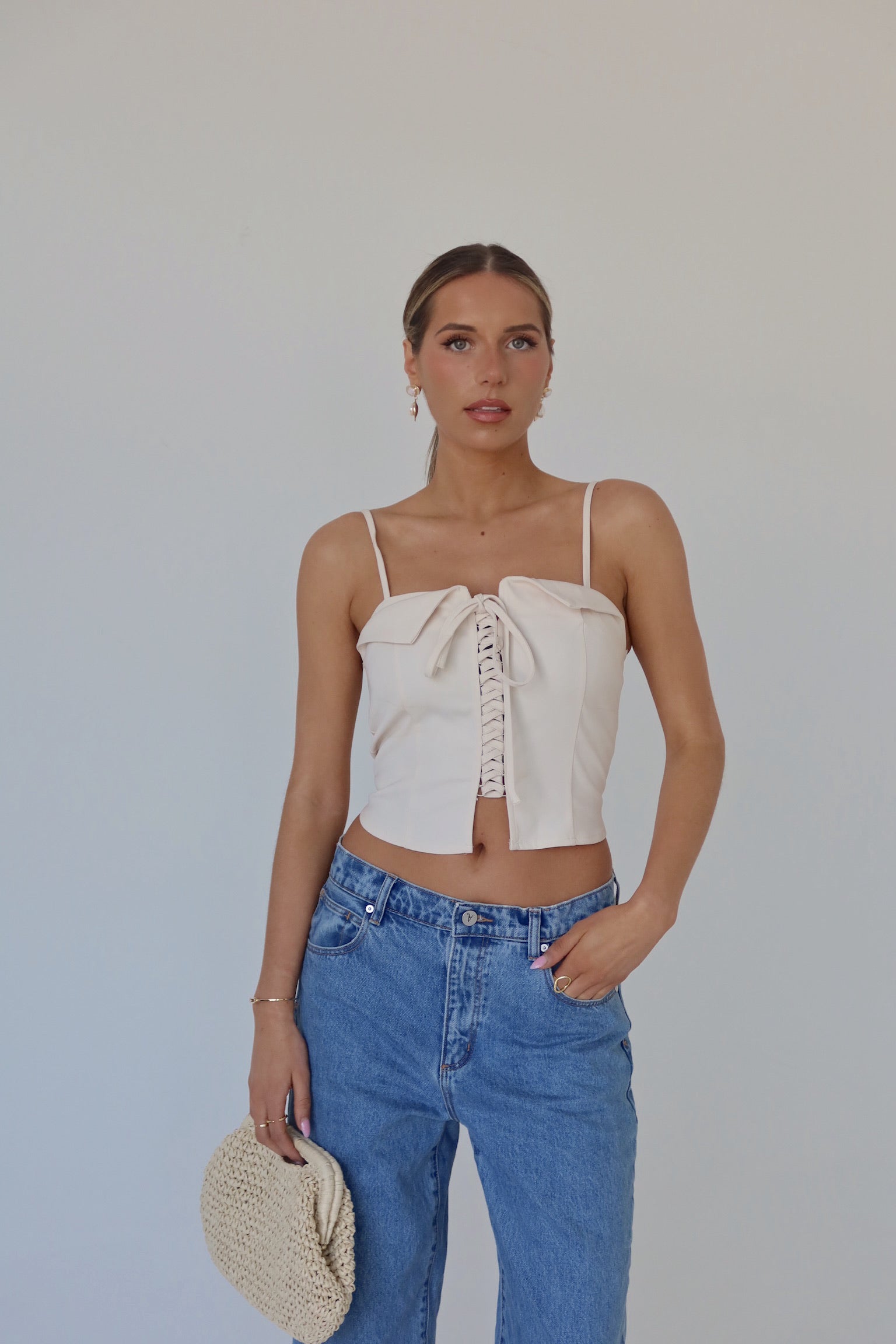 Clara Tie Front Corset Top