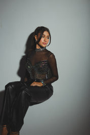 Kourtney Rhinestone Mesh Bodysuit