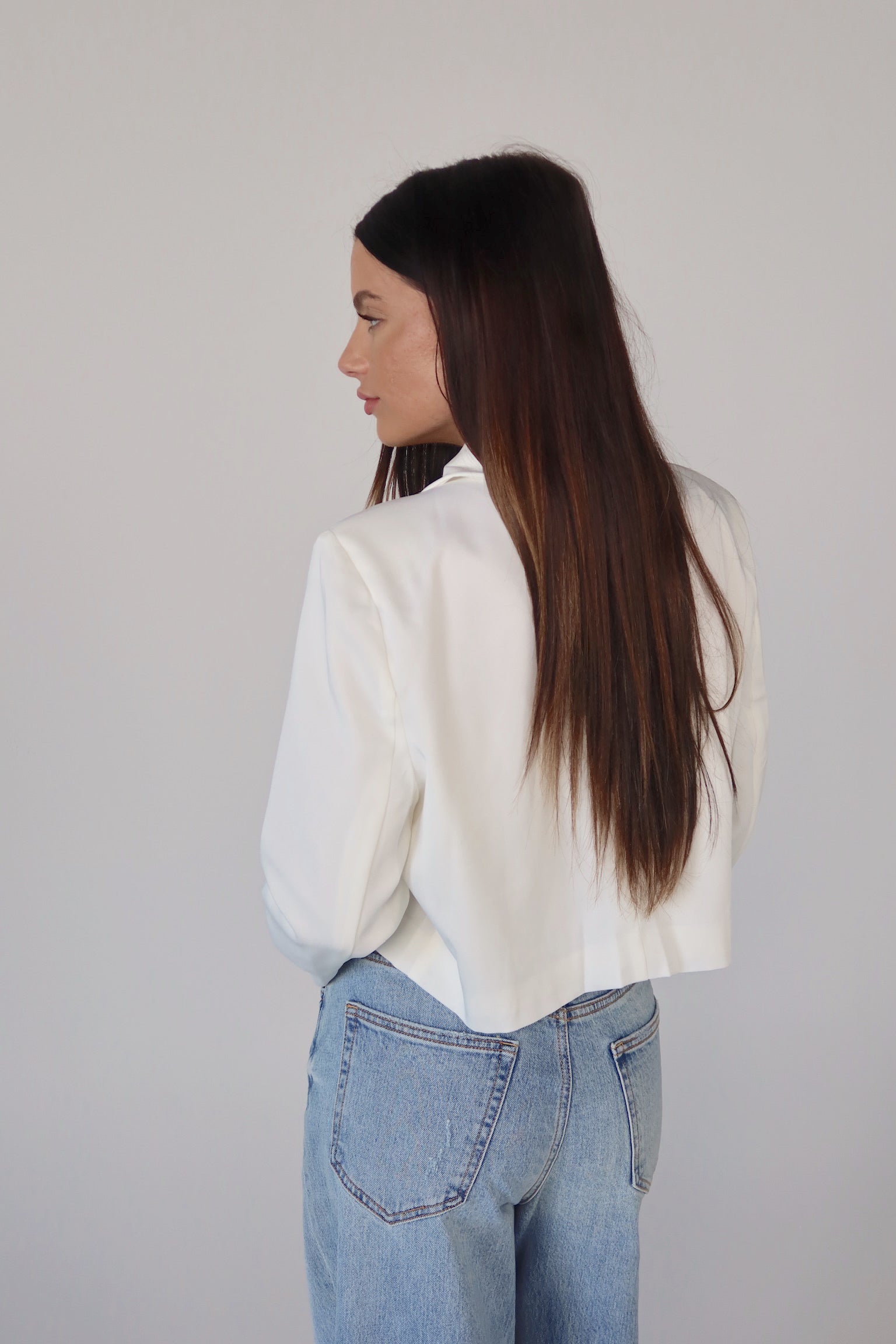 Ivory Devon Cropped Blazer