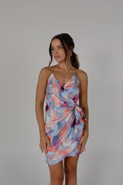 RESTOCKED :Willa Multi Color Silk Wrap Dress