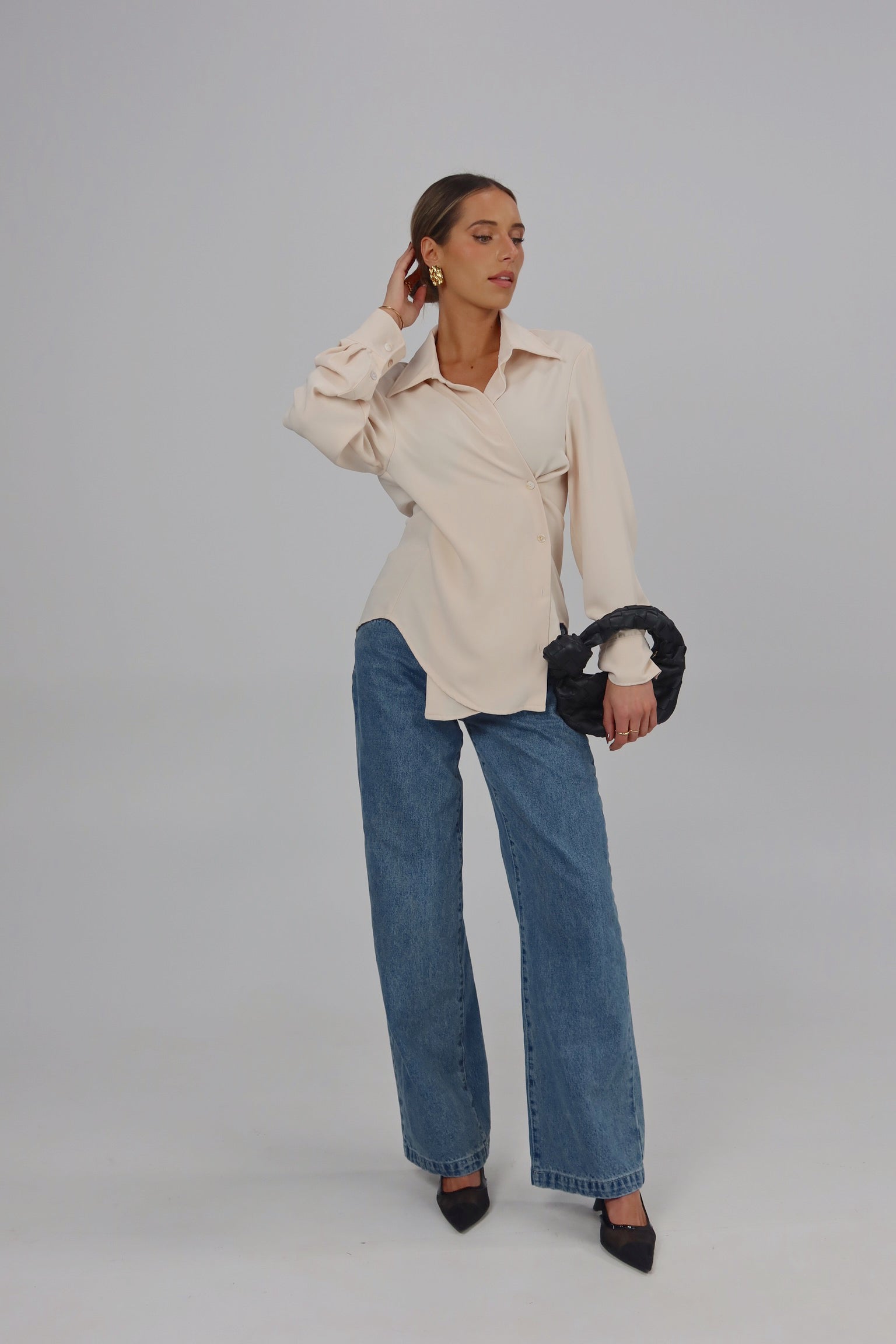 Luxe Wrap Collared Blouse