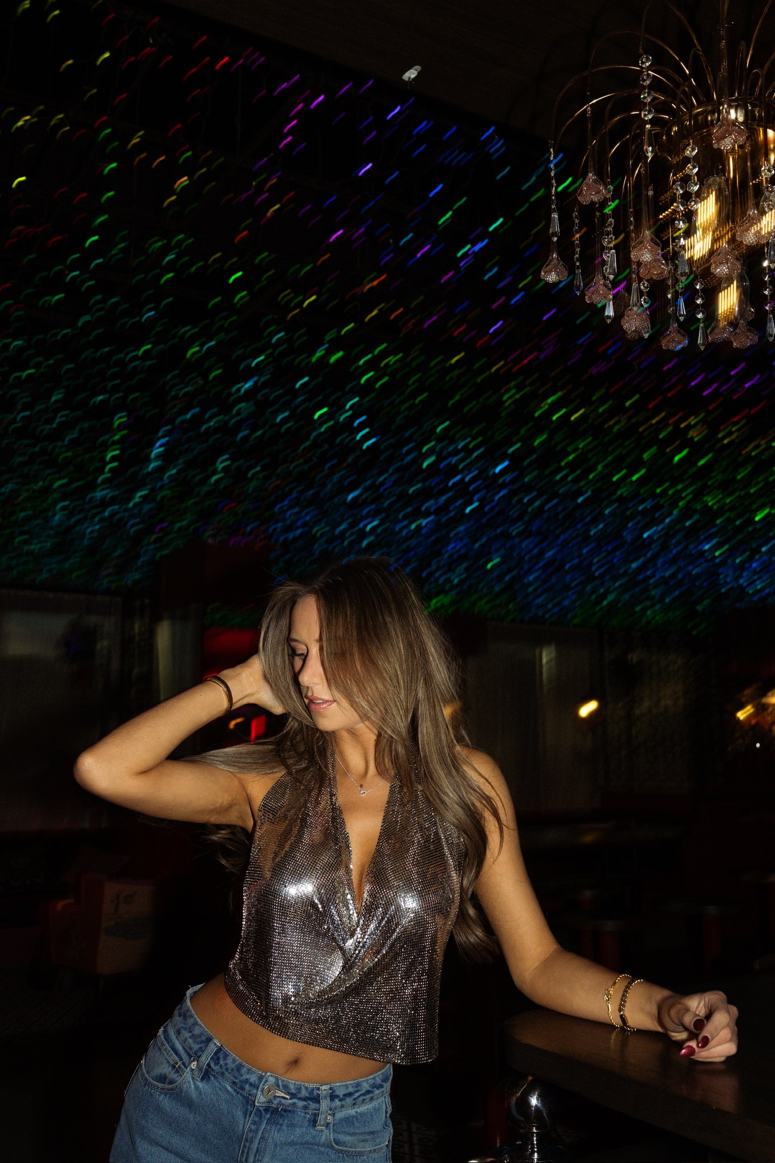 Haydin Metallic Halter Top