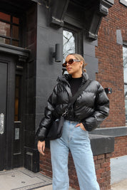 Jade Faux Leather Puffer Jacket