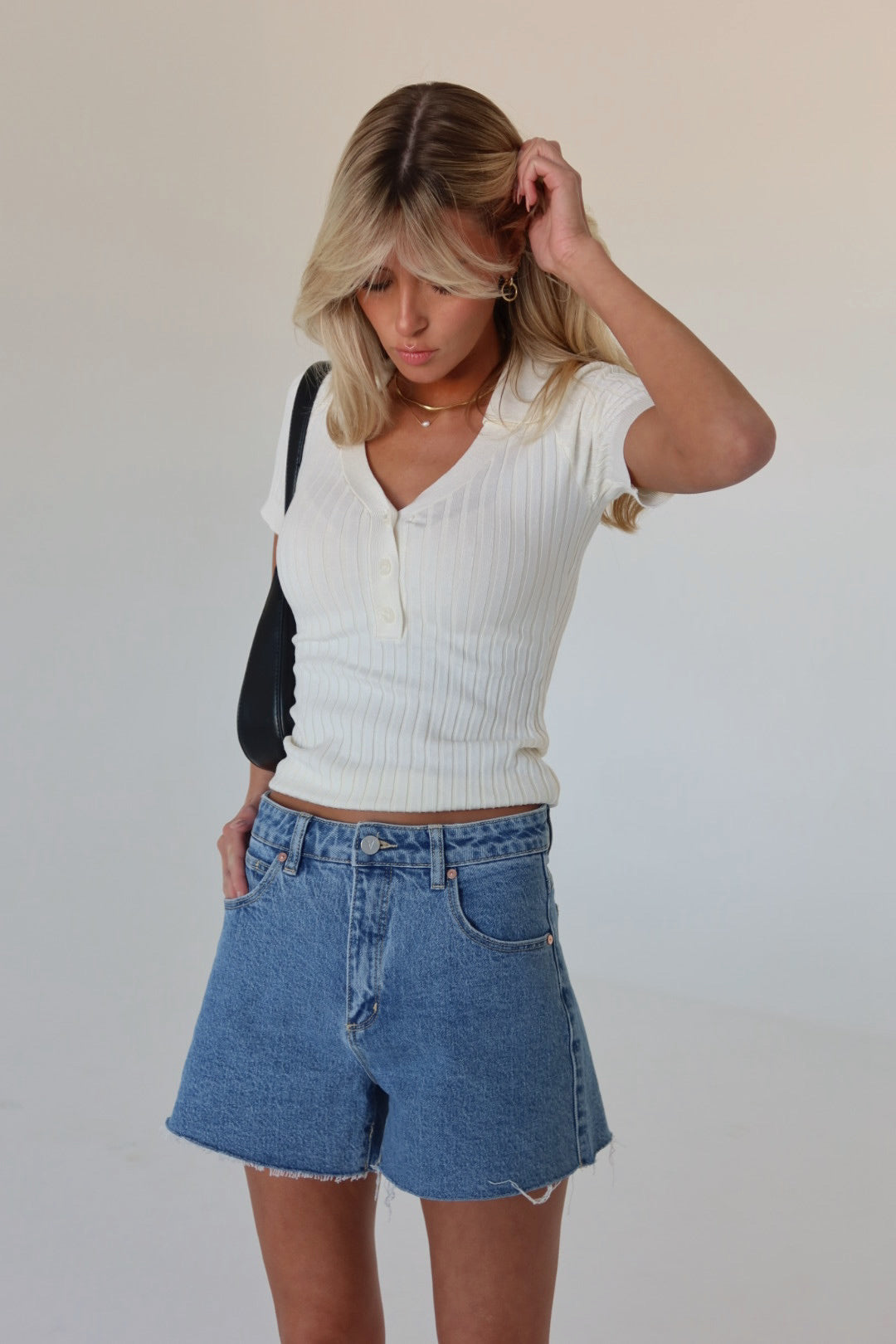 Mel V-Neck Collared Top