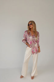 Lilianna Satin Button-Down Top