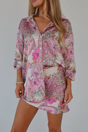 Lilianna Satin Button-Down Top