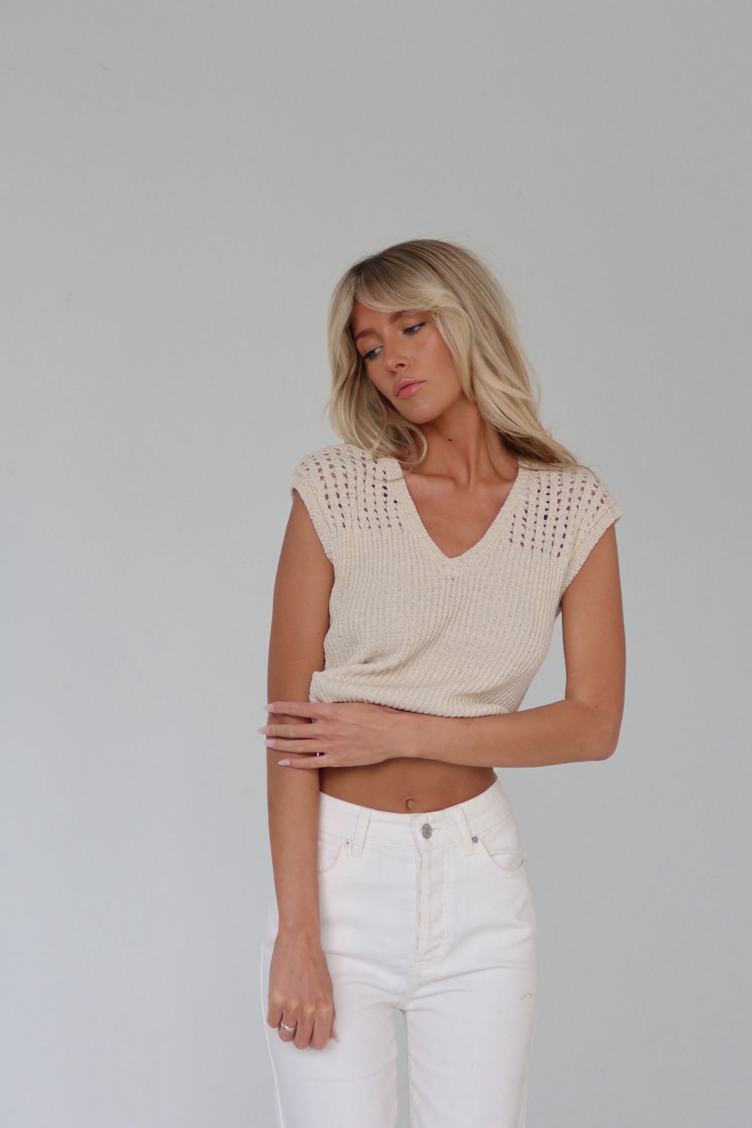 Lianna Crochet Knit Reversible Top
