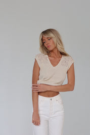 Lianna Crochet Knit Reversible Top