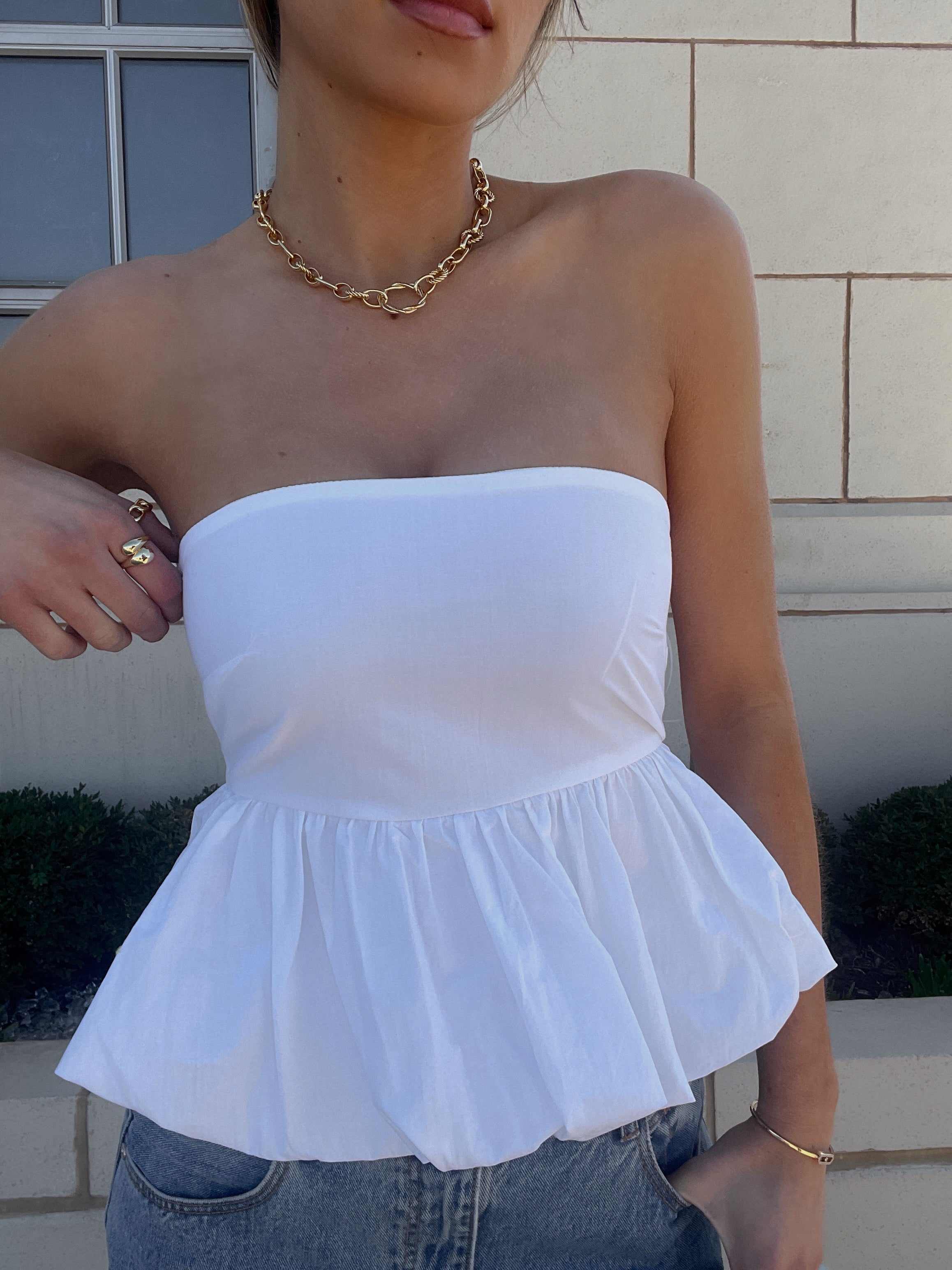 Hadley Peplum Tube Top