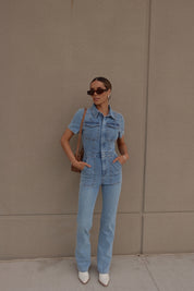 Chelsey Blue Denim Jumpsuit