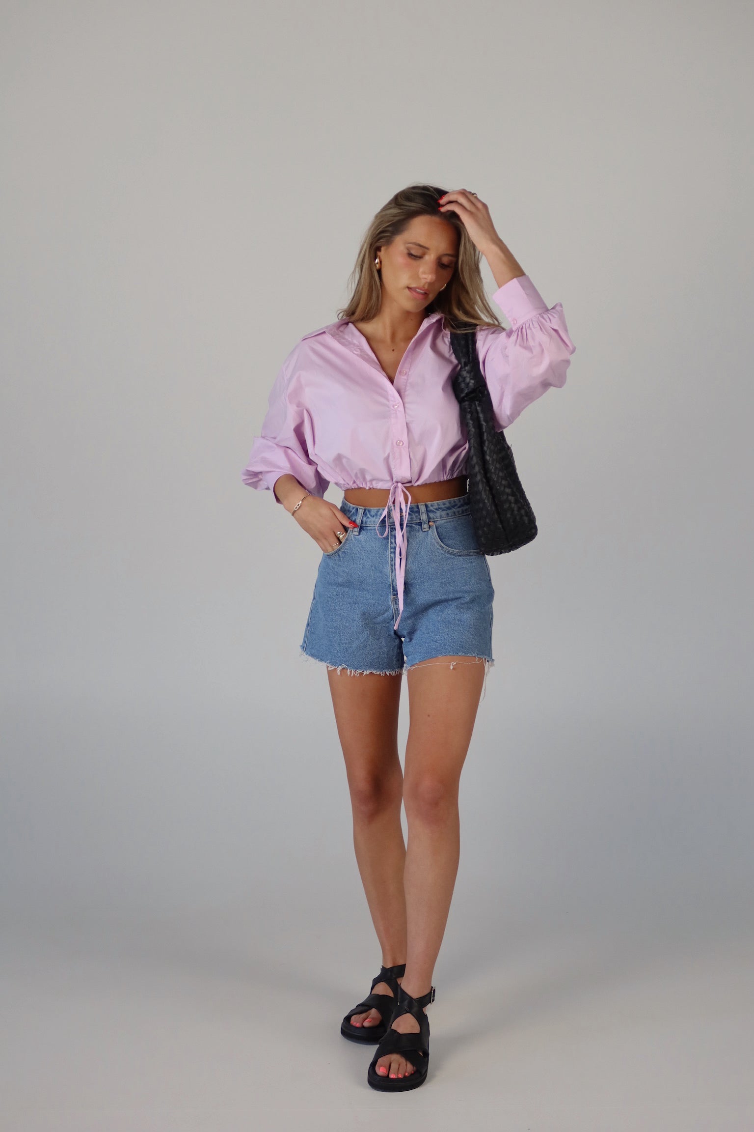 SALE :Danny Drawstring Button Down