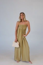Eden Wide Leg Linen Jumpsuit