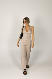 Maribel Stripe Halter Jumpsuit