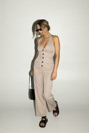 Maribel Stripe Halter Jumpsuit