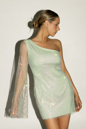 Nina Rhinestone One Shoulder Mini Dress