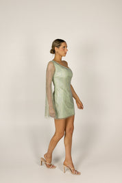 Nina Rhinestone One Shoulder Mini Dress