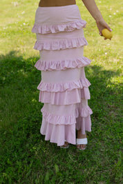 Maeve Crop Top And Ruffle Midi Skirt Set