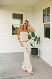 Capri Strapless Linen Top