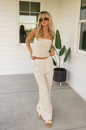 Capri Strapless Linen Top