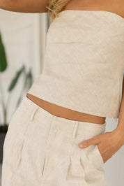 Capri Strapless Linen Top