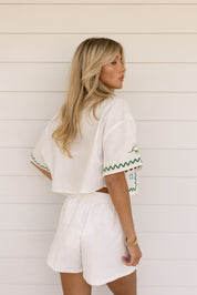 Cabo Embroidered Button Down Shirt and Shorts Set