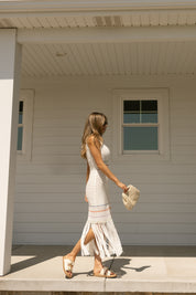 Lilo Knit Stripe and Fringe Maxi Dress