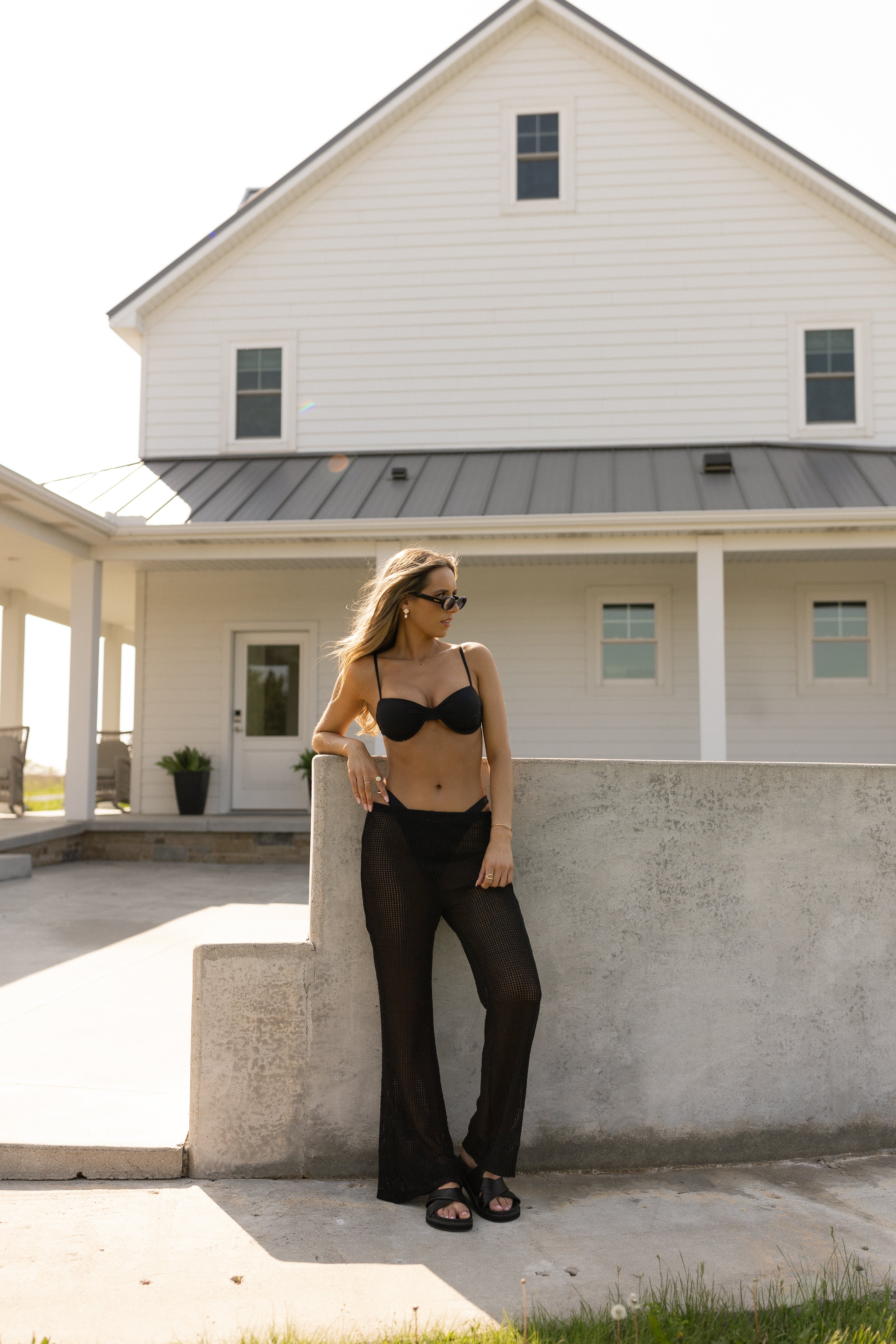 Nico Crochet Pant in Black
