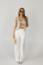 Kinzley Split Front Sequin Top