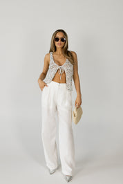 Kinzley Split Front Sequin Top