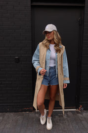 Paige Khaki Combo Trench Coat