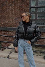 Jade Faux Leather Puffer Jacket