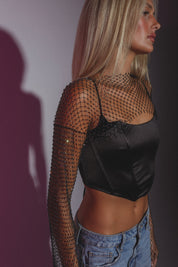 Kristina Netted Rhinestone Top