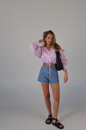 SALE :Danny Drawstring Button Down