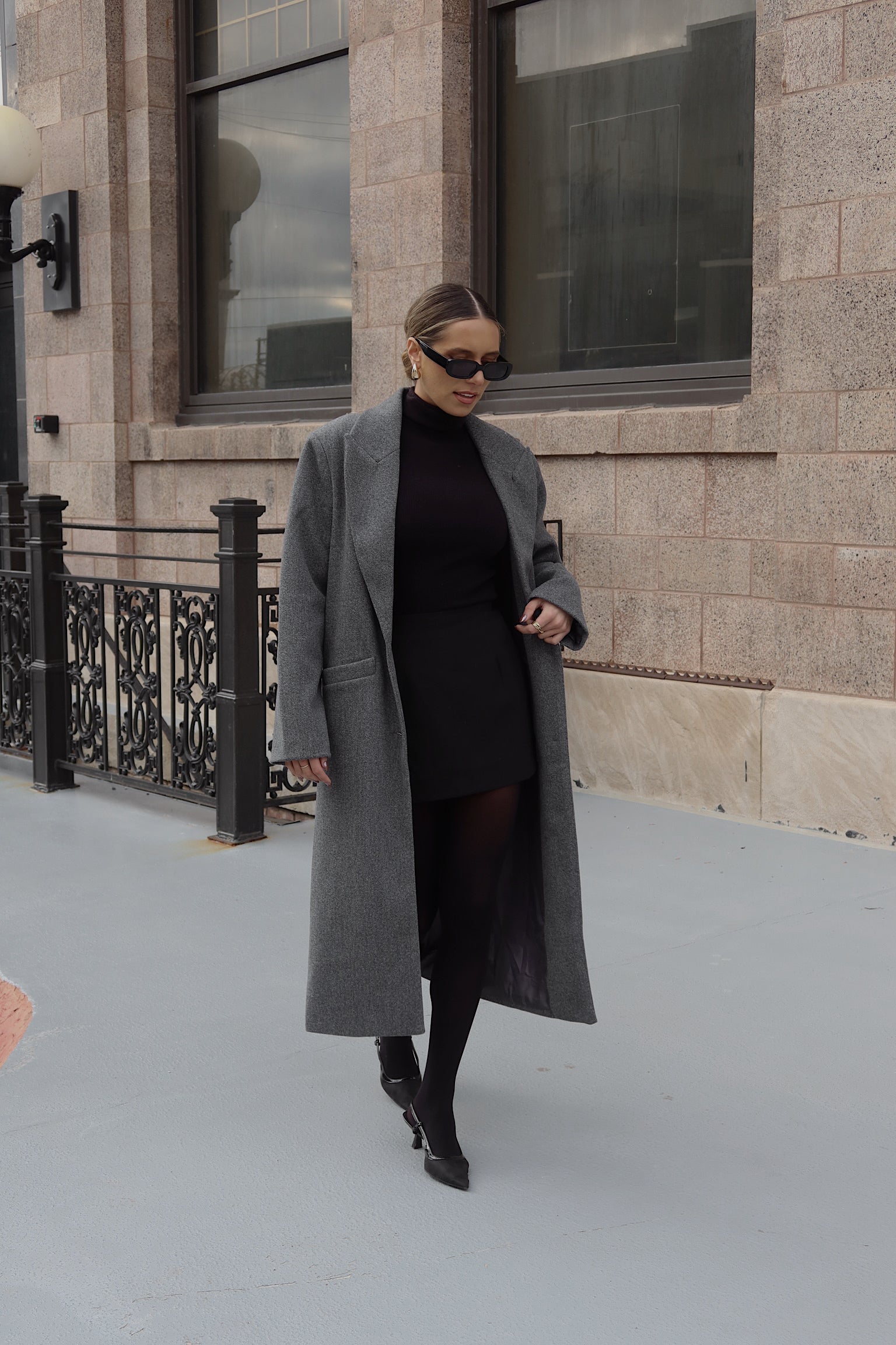 SALE :Drew Trench Coat in Grey