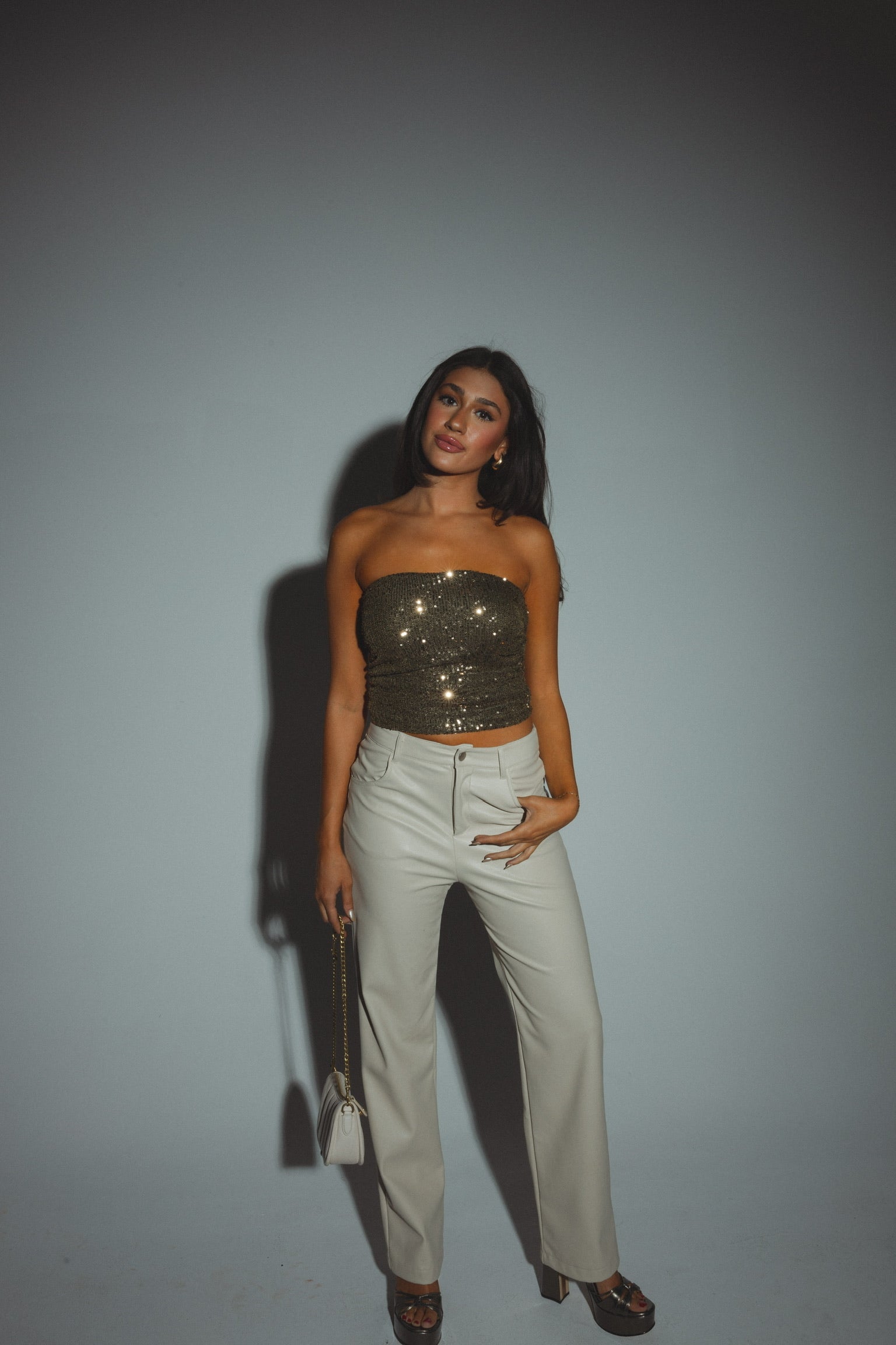 Haiden High Waist Pants In Beige