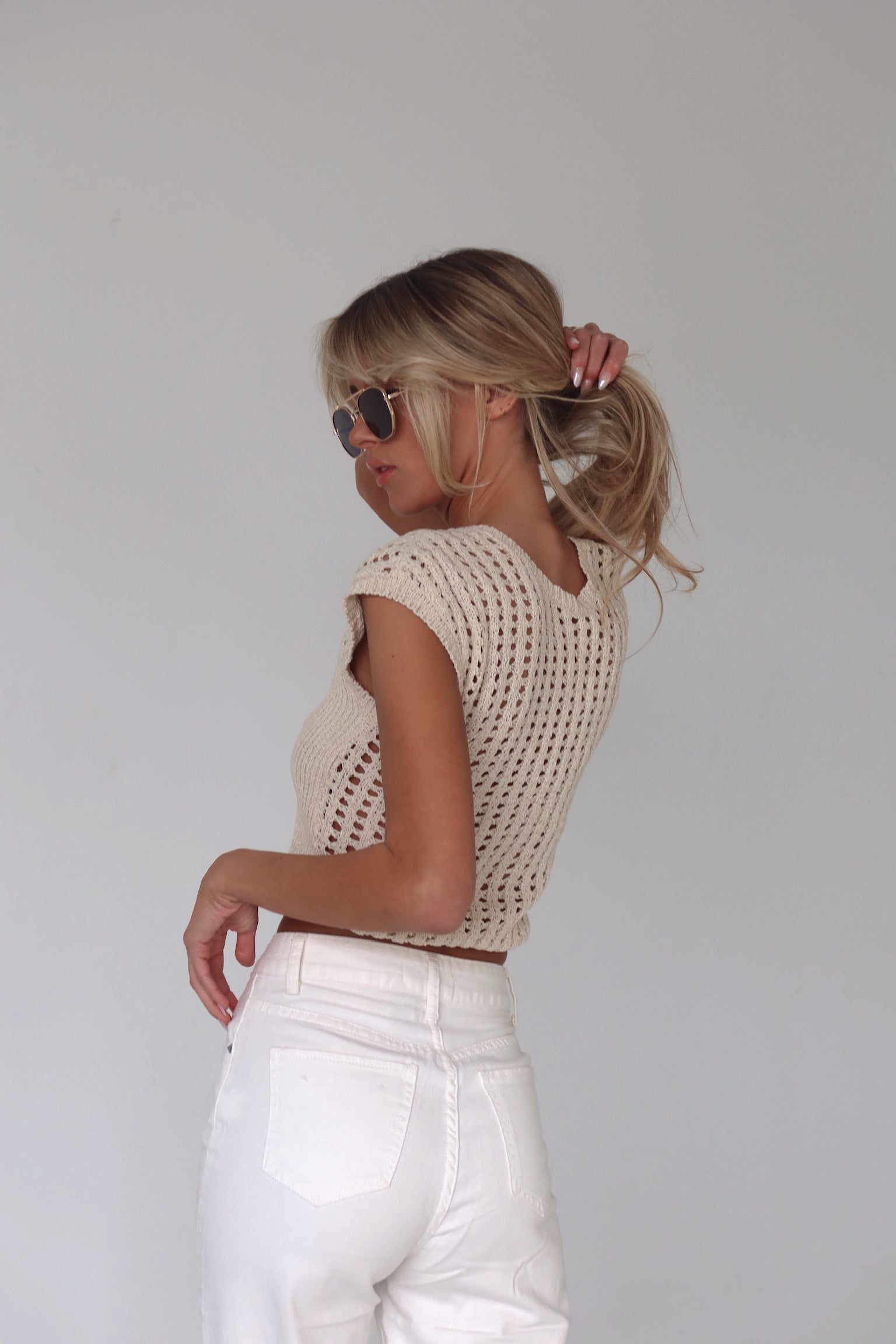 Lianna Crochet Knit Reversible Top