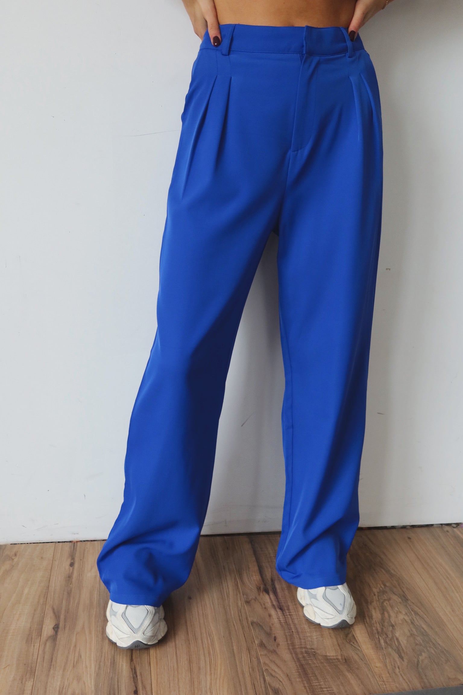 Lizzy High Waist Trousers In Blue