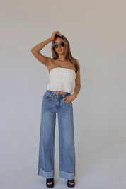 Jasmine Open Back Ruffle Top