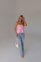 Delilah Pink Peplum Top